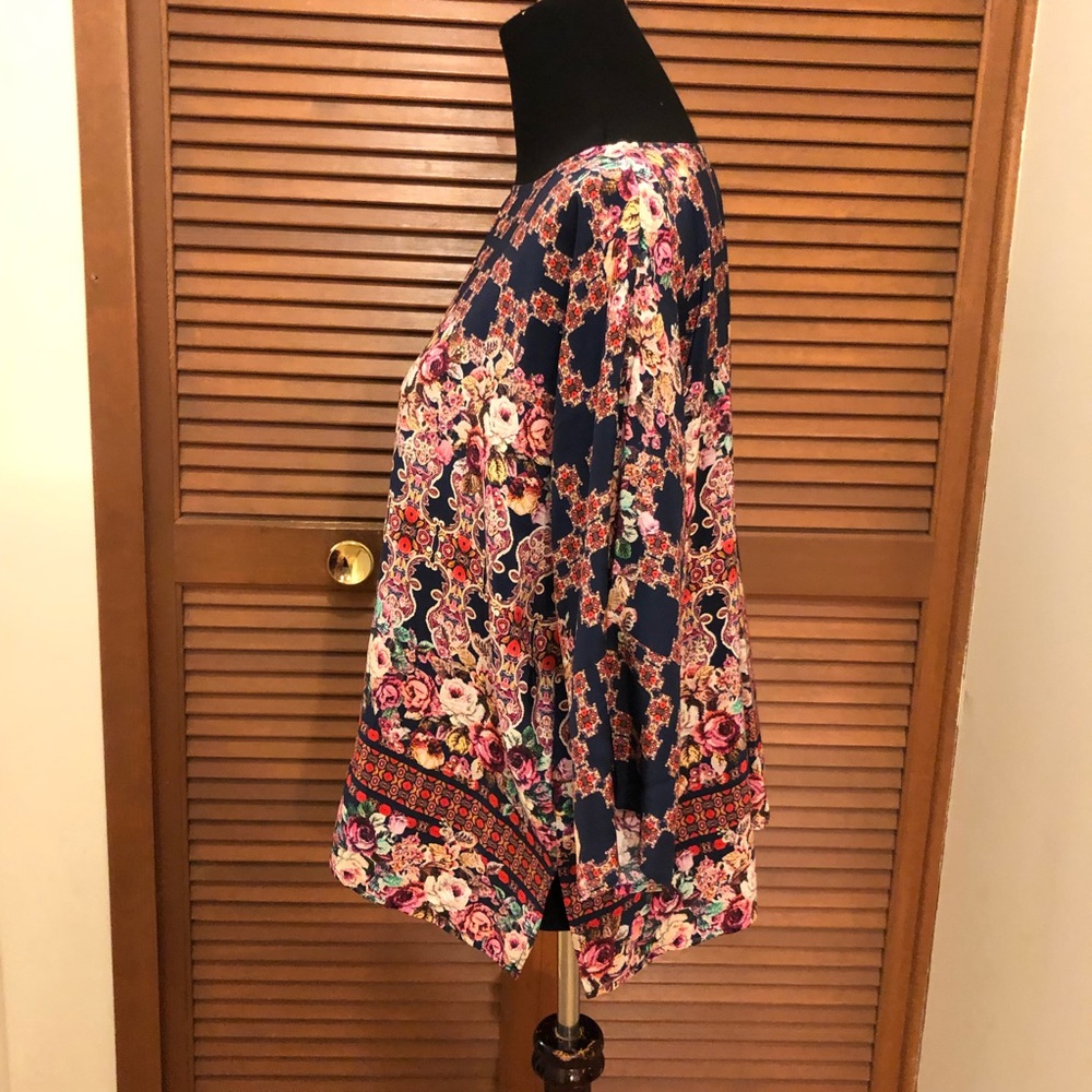 Anthro Kachel Garden tapestry print silk top 10 - Picture 5 of 12